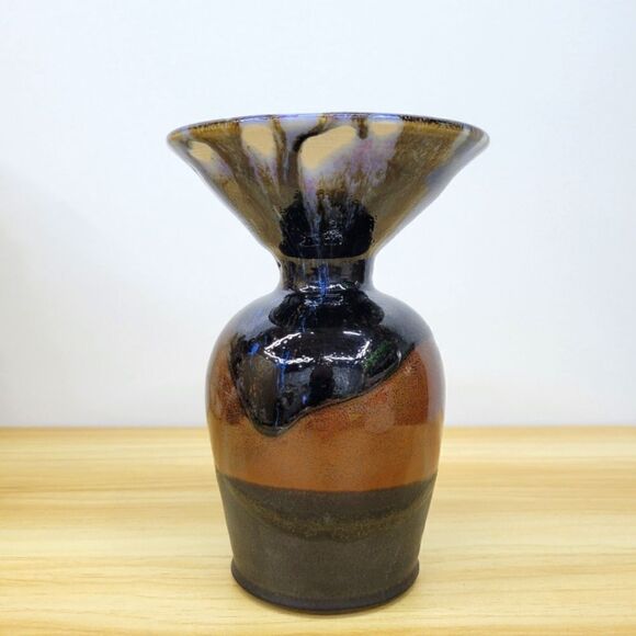 Vintage Drip Glazed Studio Pottery Vessel Vase - Picture 7 of 15
